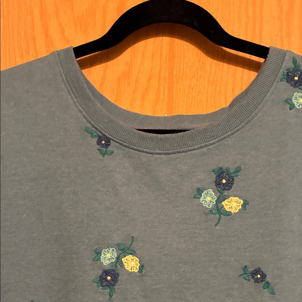 Coldwater Creek Blue Floral Sweater - Picture 2 of 4